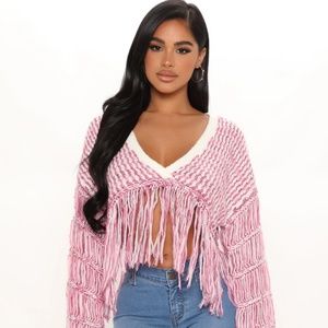NWT Fashion Nova Feeling You Fringe Sweater